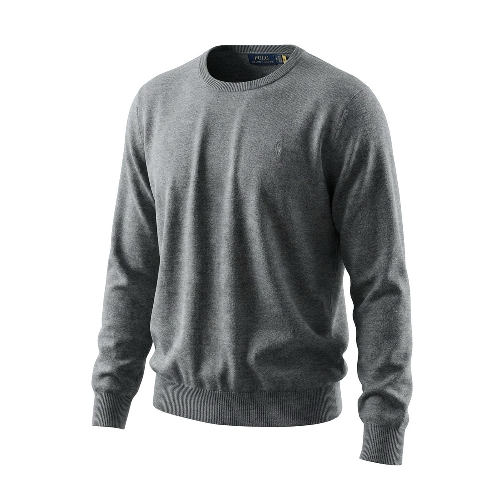 Polo Ralph Lauren mens Crew Neck Sweater Gray Long Sleeve Logo Size XL READ!‎